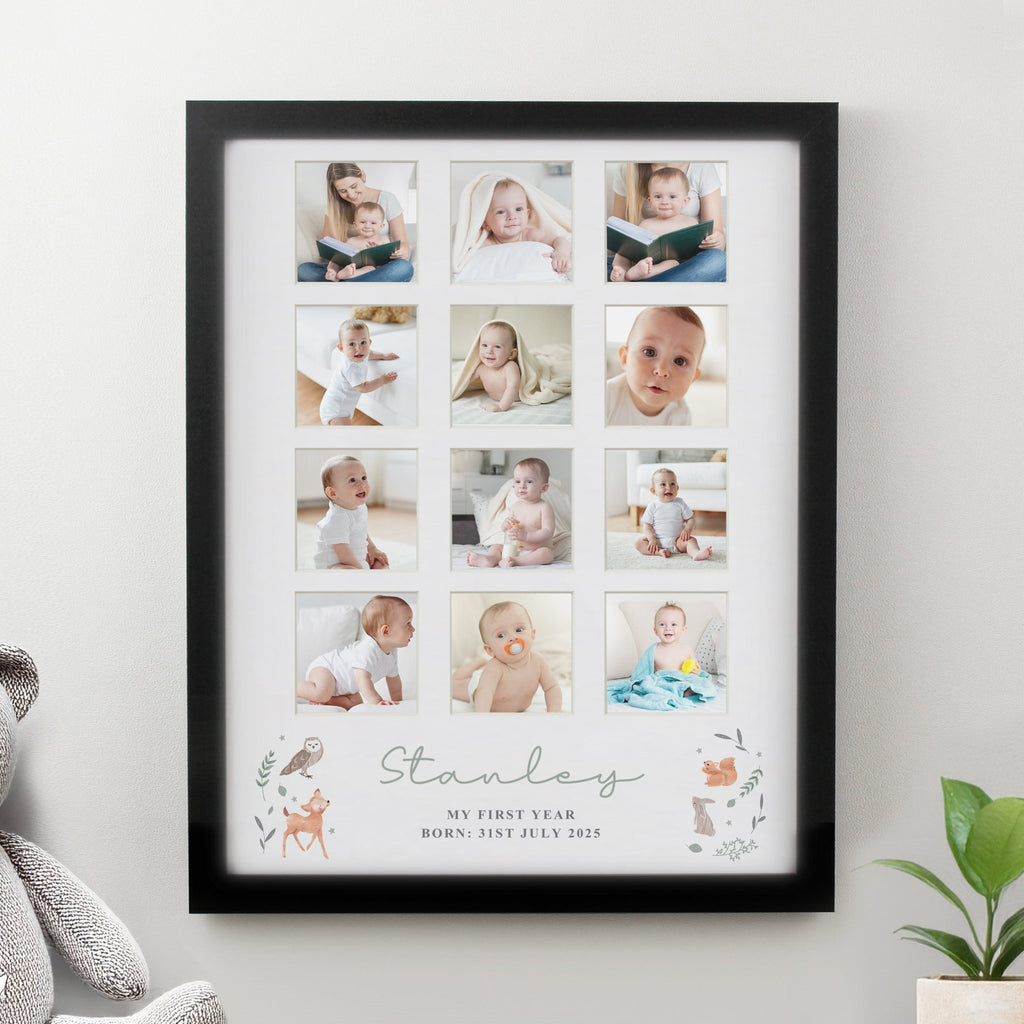 Personalised Woodland Animal Black Multi Photo Frame | Inspired Creative Gifts | UK Supplier