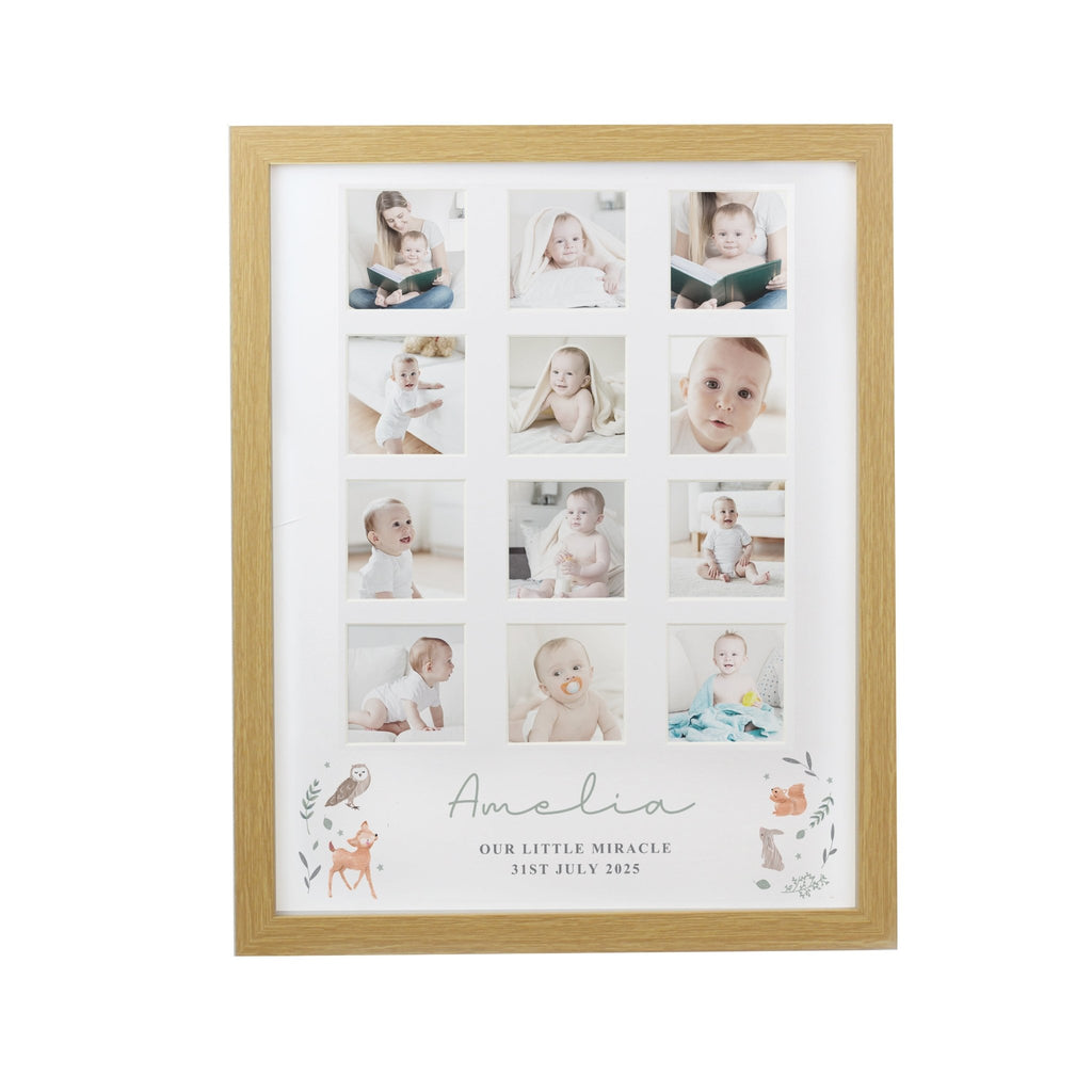 Personalised Woodland Animal Oak Multi Photo Frame | Inspired Creative Gifts | UK Supplier