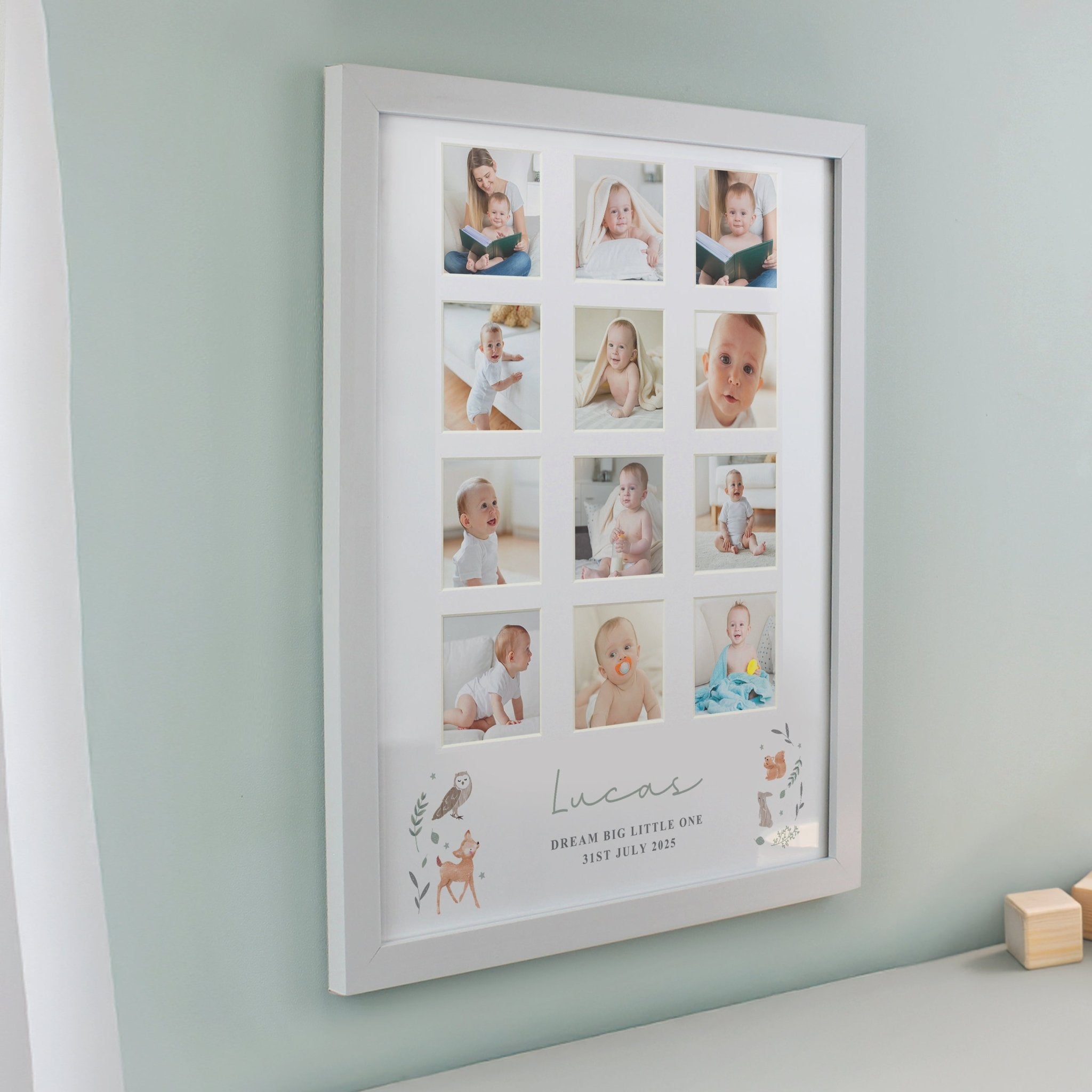Personalised Woodland Animal White Multi Photo Frame | Inspired Creative Gifts | UK Supplier