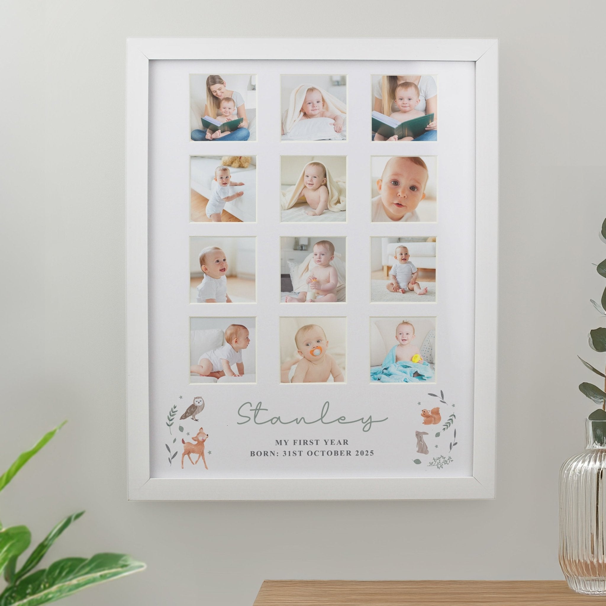 Personalised Woodland Animal White Multi Photo Frame | Inspired Creative Gifts | UK Supplier