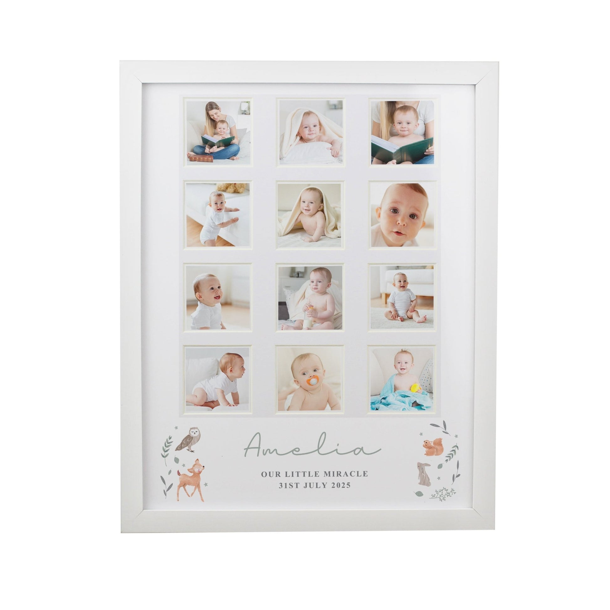 Personalised Woodland Animal White Multi Photo Frame | Inspired Creative Gifts | UK Supplier