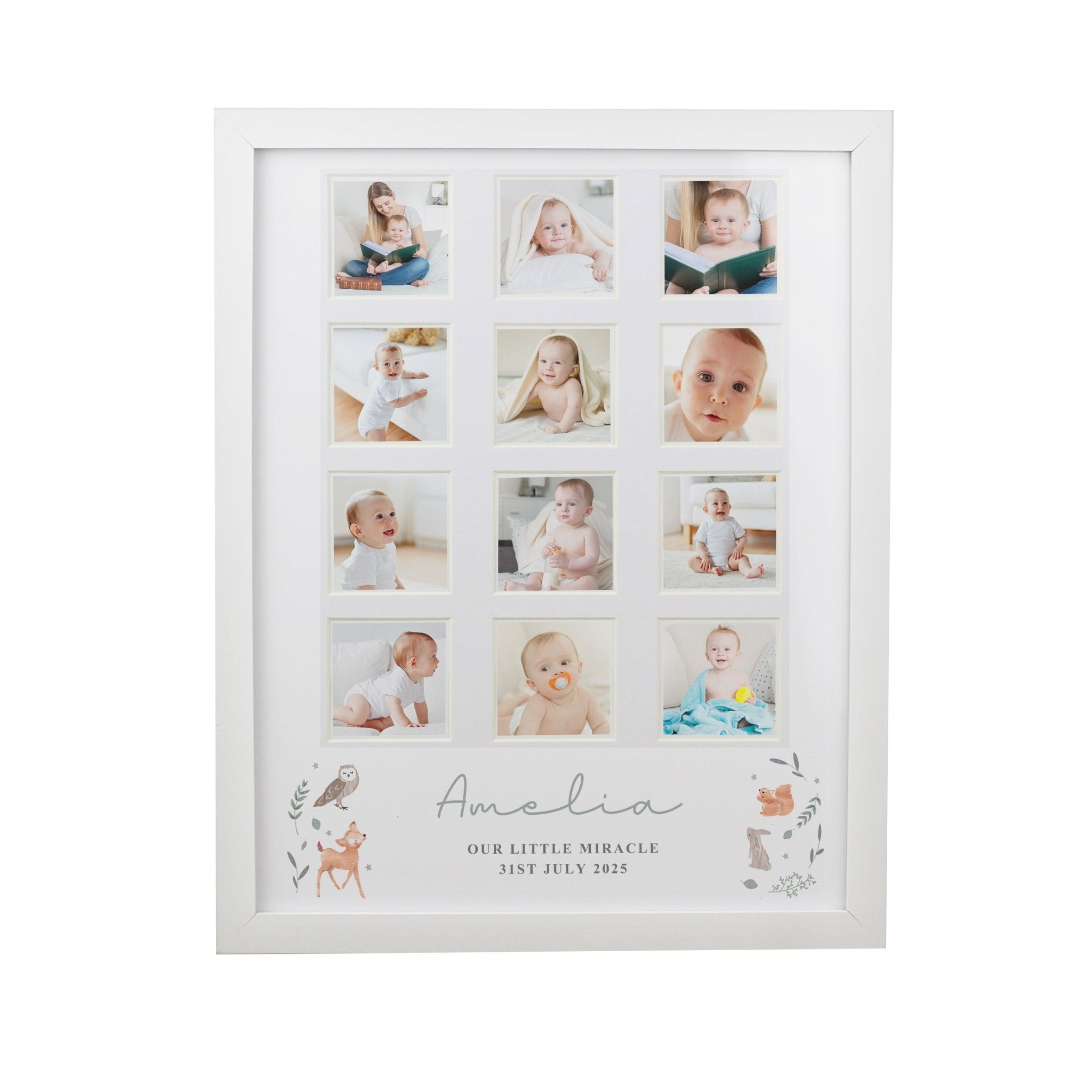 Personalised Woodland Animal White Multi Photo Frame | Inspired Creative Gifts | UK Supplier