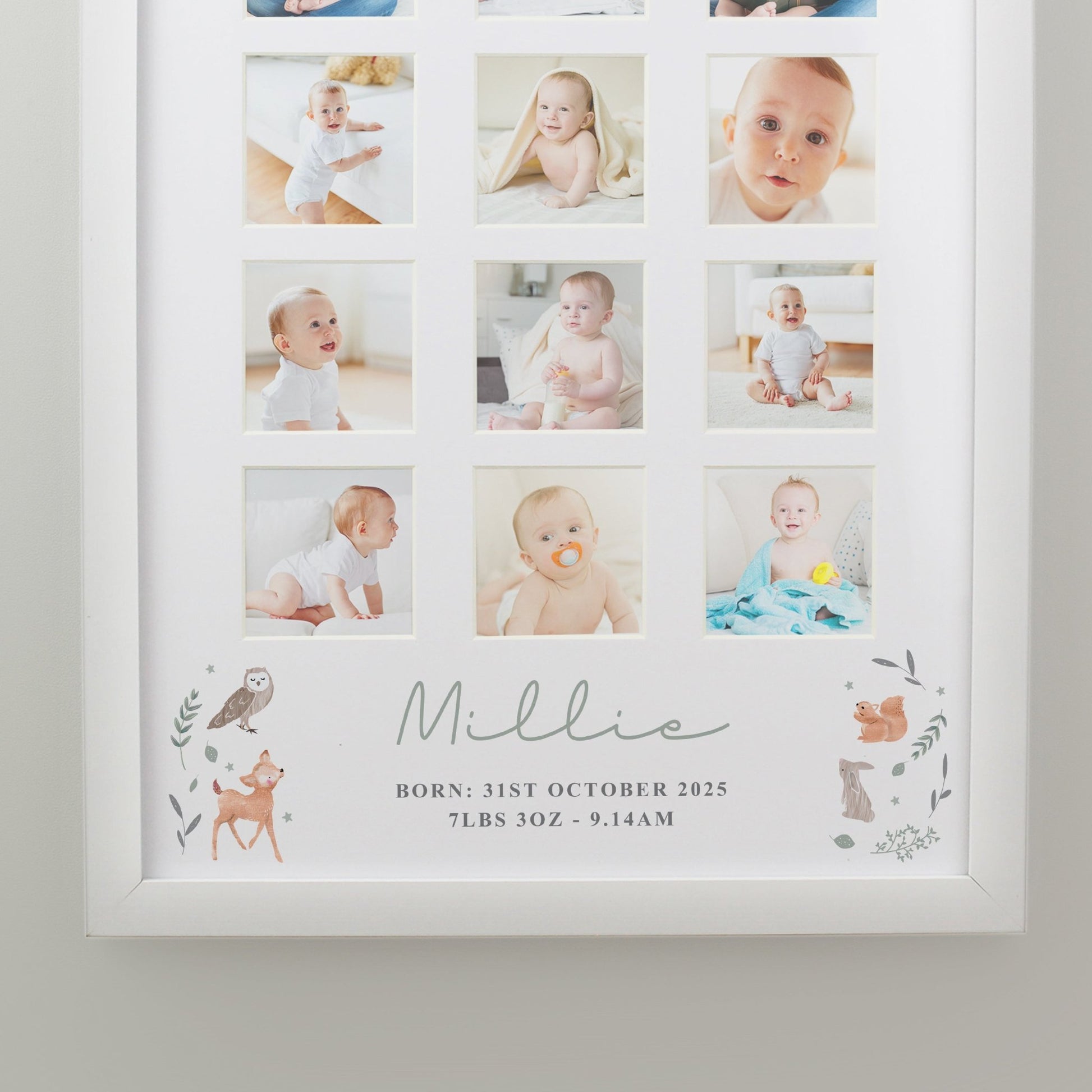 Personalised Woodland Animal White Multi Photo Frame | Inspired Creative Gifts | UK Supplier