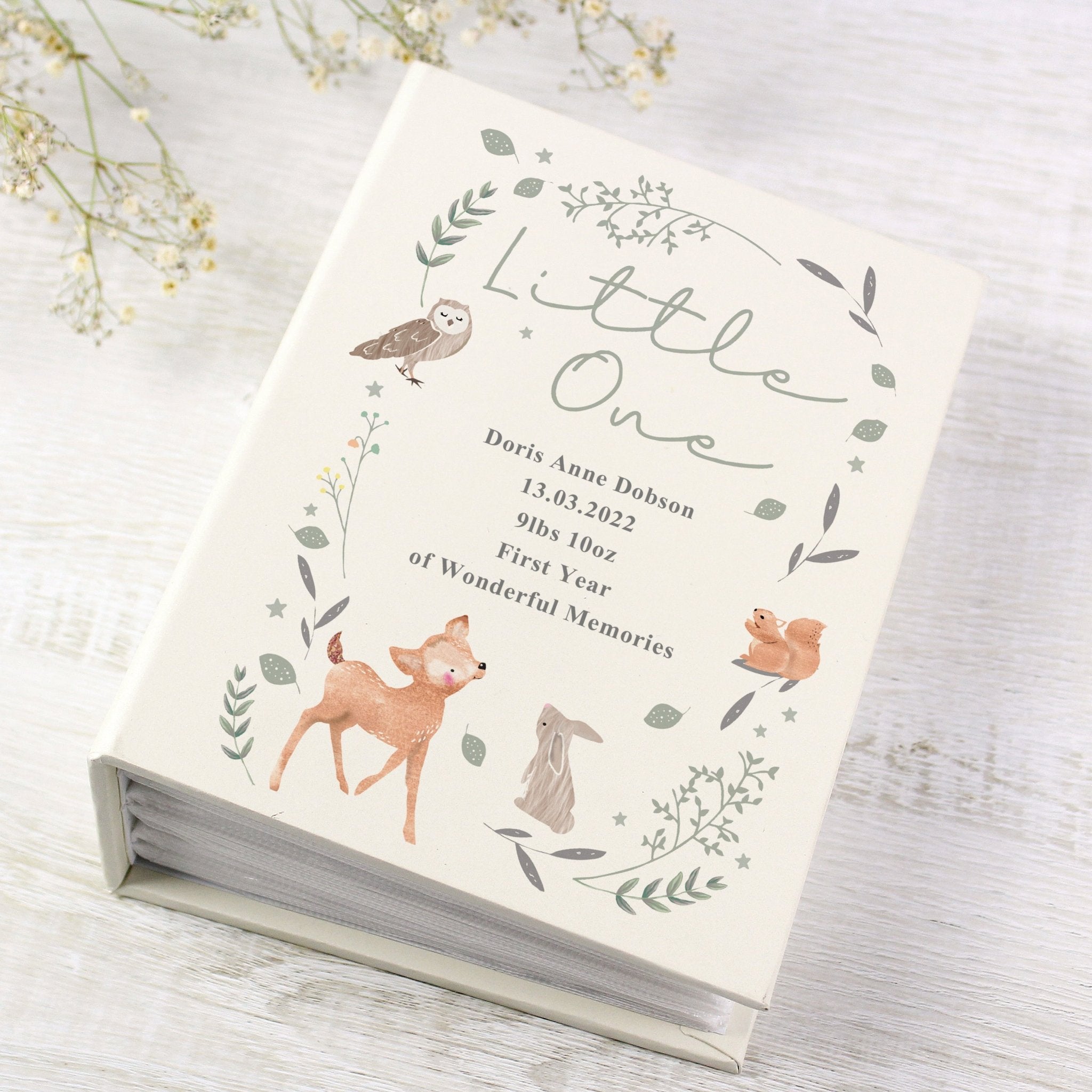 Personalised Woodland Animals 6x4 Photo Album with Sleeves | Inspired Creative Gifts | UK Supplier