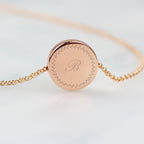 Personalised Wreath Initials Rose Gold Tone Disc Necklace | Inspired Creative Gifts | UK Supplier