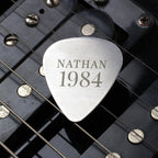 Personalised Year Silver Plectrum | Inspired Creative Gifts | UK Supplier