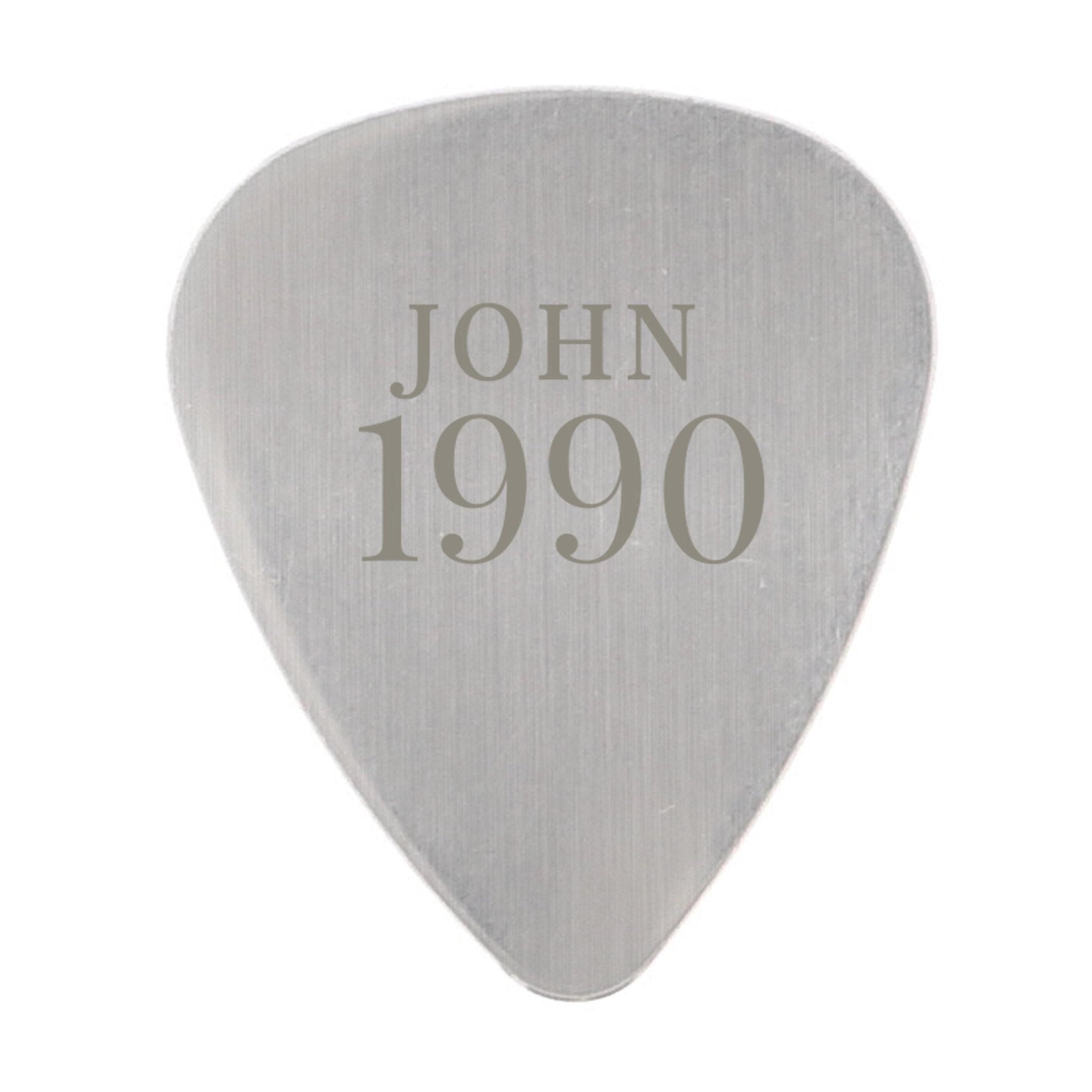 Personalised Year Silver Plectrum | Inspired Creative Gifts | UK Supplier