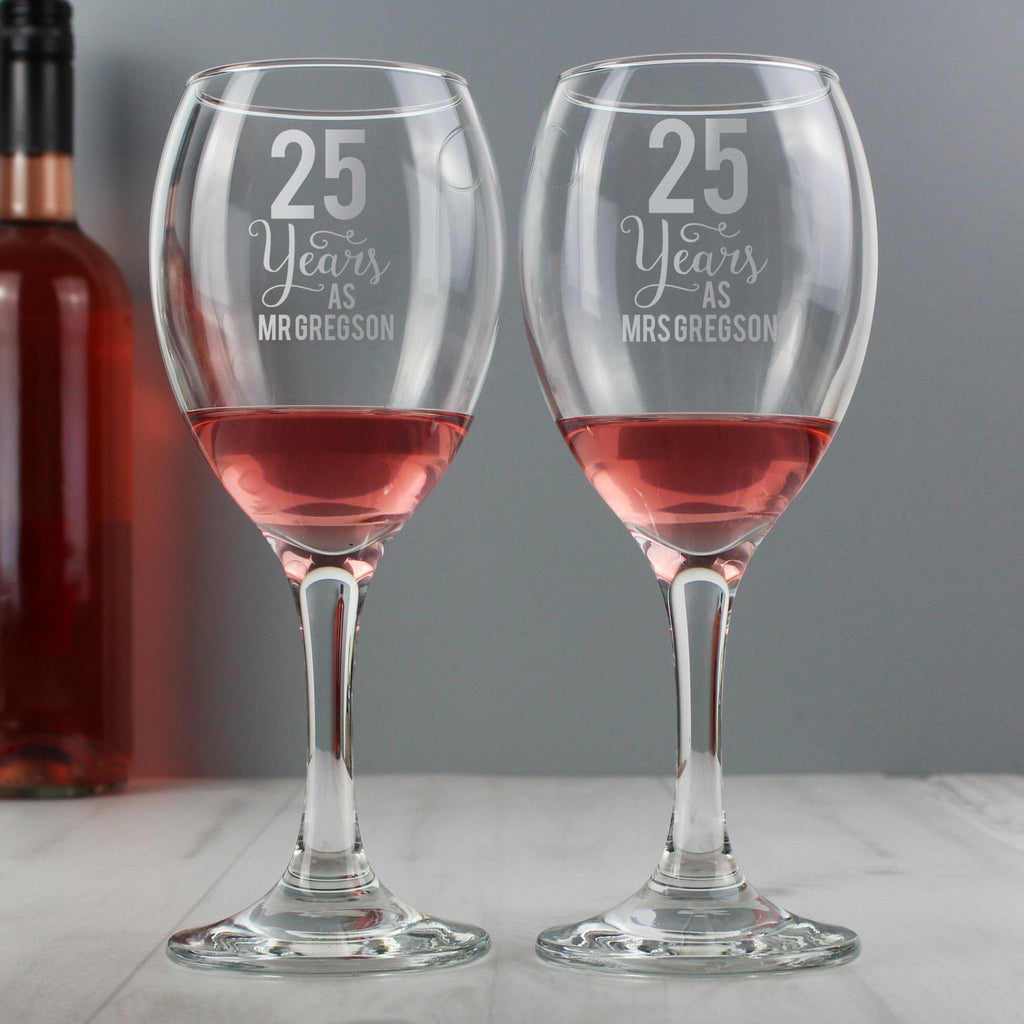 Personalised Years As... Wine Glass Set | Inspired Creative Gifts | UK Supplier