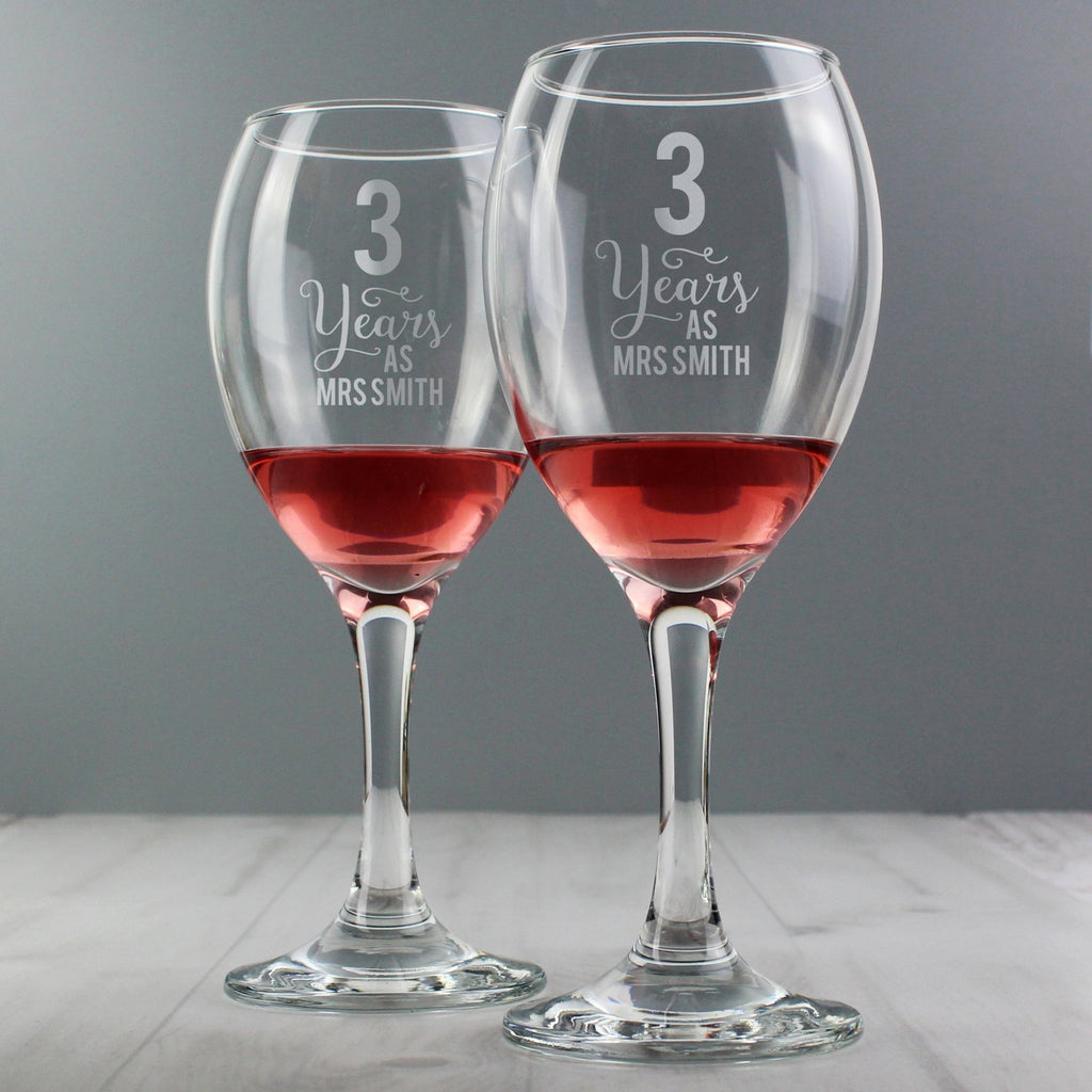 Personalised Years As... Wine Glass Set | Inspired Creative Gifts | UK Supplier