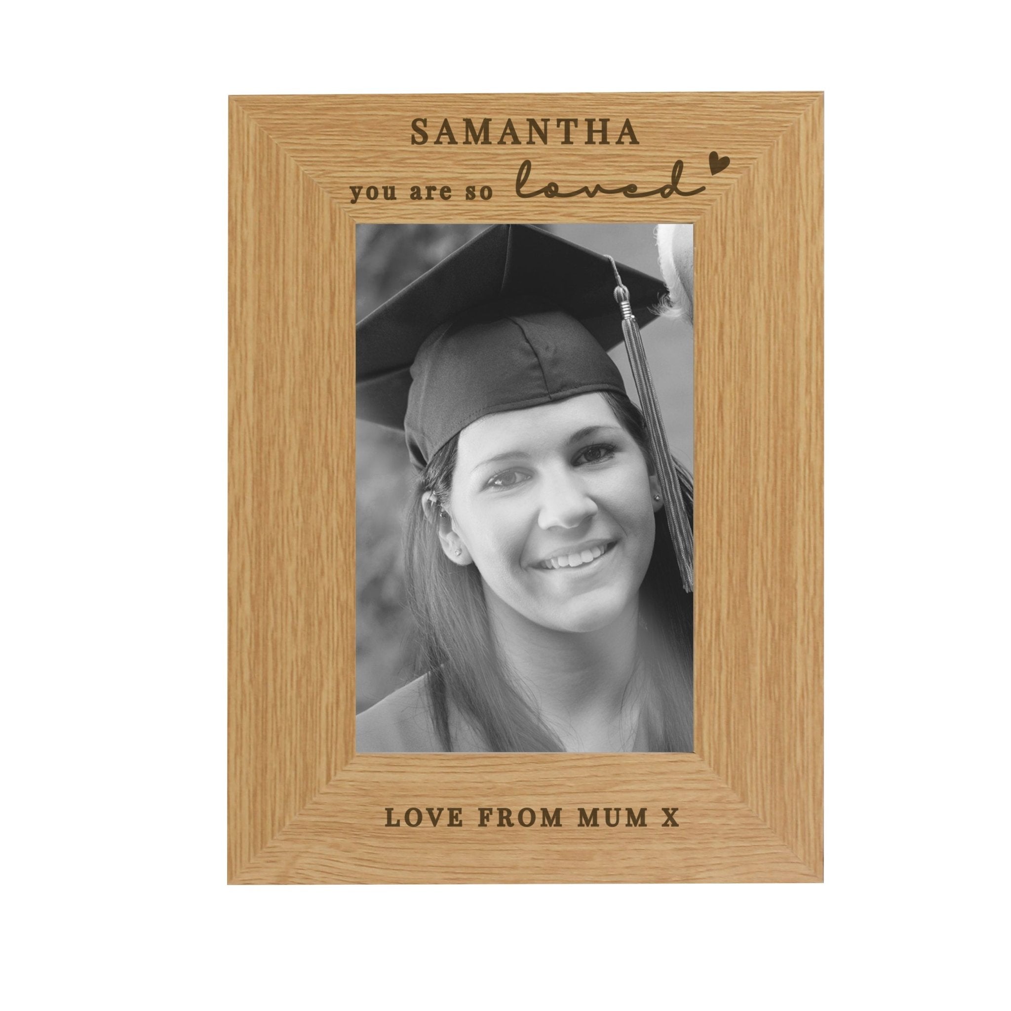 Personalised You Are So Loved 6x4 Oak Finish Photo Frame | Inspired Creative Gifts | UK Supplier