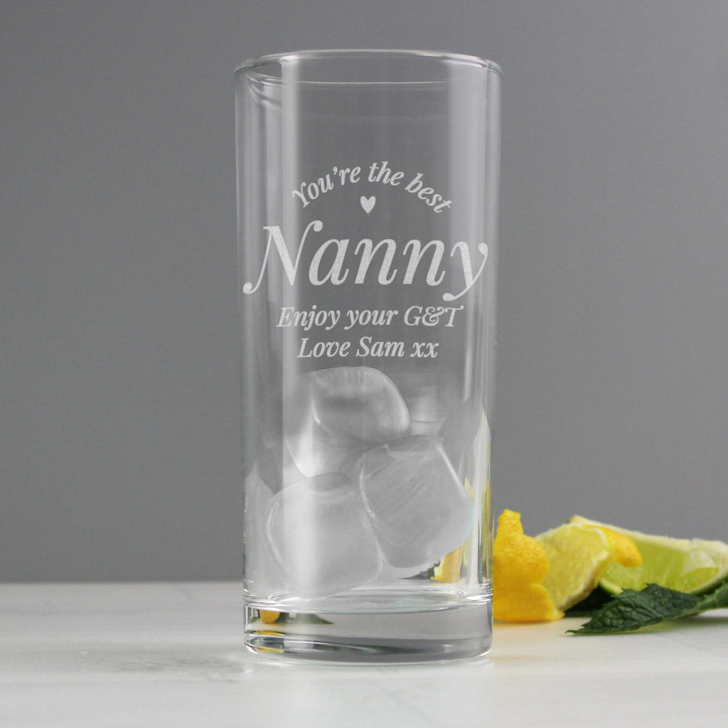 Personalised You Are The Best Hi Ball Glass | Inspired Creative Gifts | UK Supplier