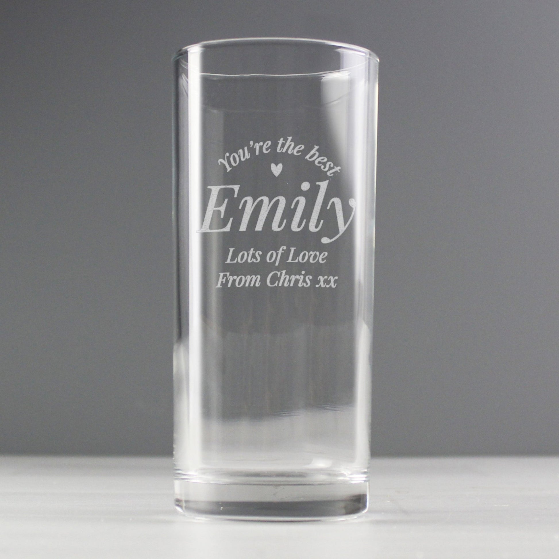 Personalised You Are The Best Hi Ball Glass | Inspired Creative Gifts | UK Supplier