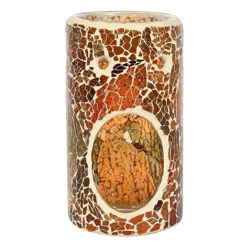 Pillar Brown Crackle Oil Burner and Wax Warmer | Inspired Creative Gifts | UK Supplier