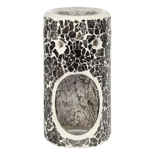 Pillar Gunmetal Grey Crackle Oil Burner and Wax Warmer | Inspired Creative Gifts | UK Supplier