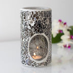 Pillar Gunmetal Grey Crackle Oil Burner and Wax Warmer | Inspired Creative Gifts | UK Supplier