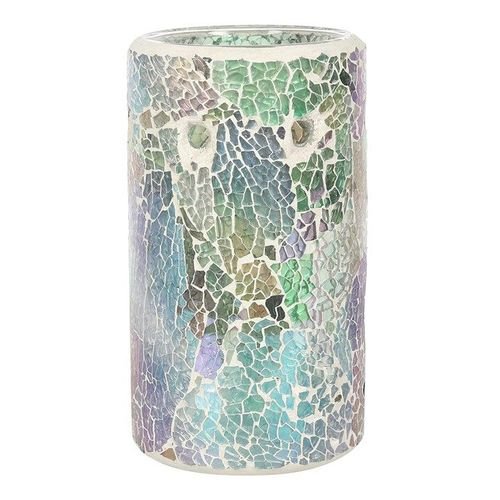 Pillar Light Blue Iridescent Crackle Oil Burner and Wax Warmer | Inspired Creative Gifts | UK Supplier