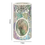 Pillar Light Blue Iridescent Crackle Oil Burner and Wax Warmer | Inspired Creative Gifts | UK Supplier