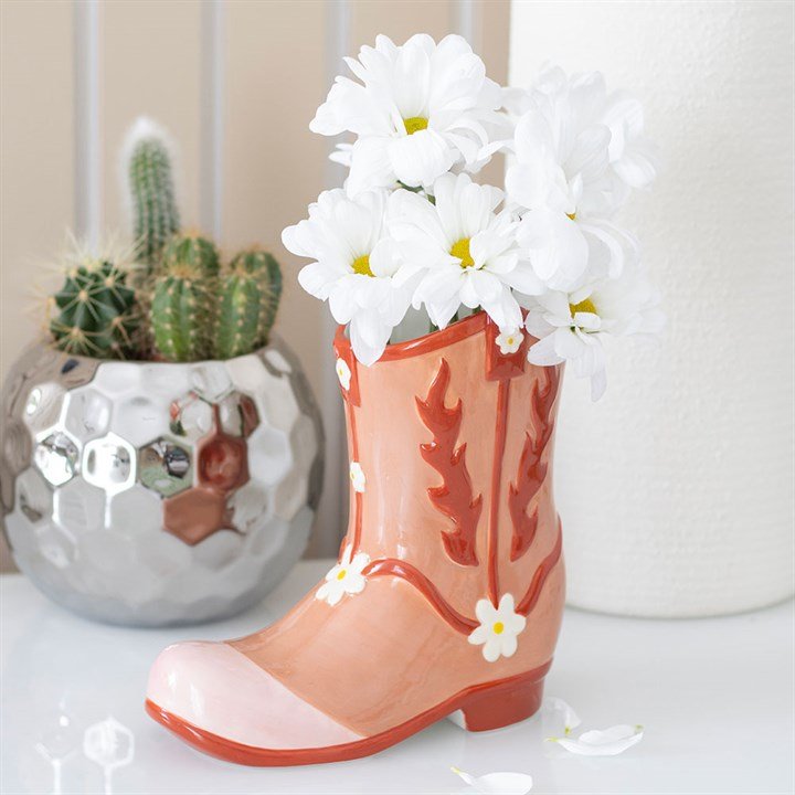 Pink Cowboy Boot Flower Vase | Inspired Creative Gifts | UK Supplier