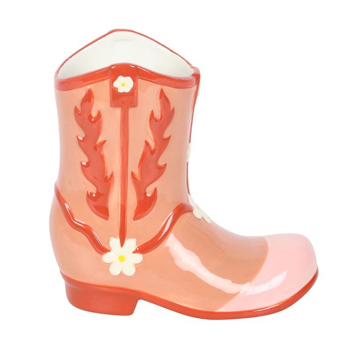 Pink Cowboy Boot Flower Vase | Inspired Creative Gifts | UK Supplier