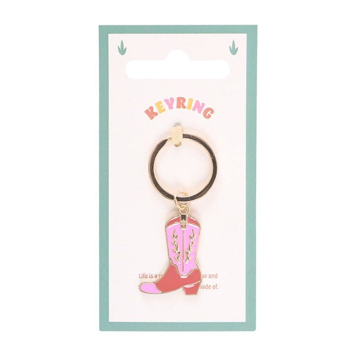 Pink Cowboy Boot Keyring | Inspired Creative Gifts | UK Supplier