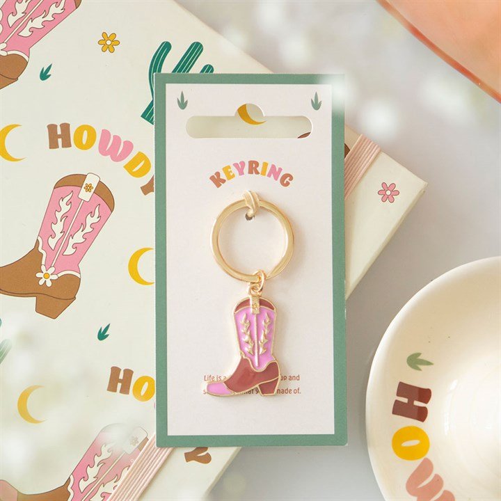 Pink Cowboy Boot Keyring | Inspired Creative Gifts