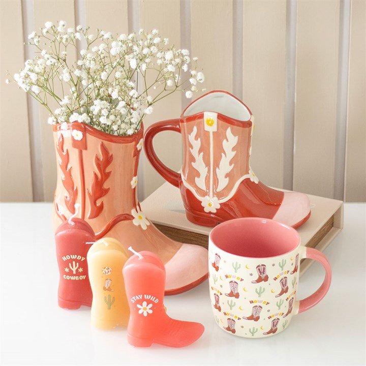 Pink Cowboy Boot Shaped Mug | Inspired Creative Gifts | UK Supplier