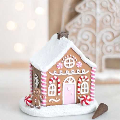 Pink Gingerbread House Incense Cone Burner | Inspired Creative Gifts | UK Supplier