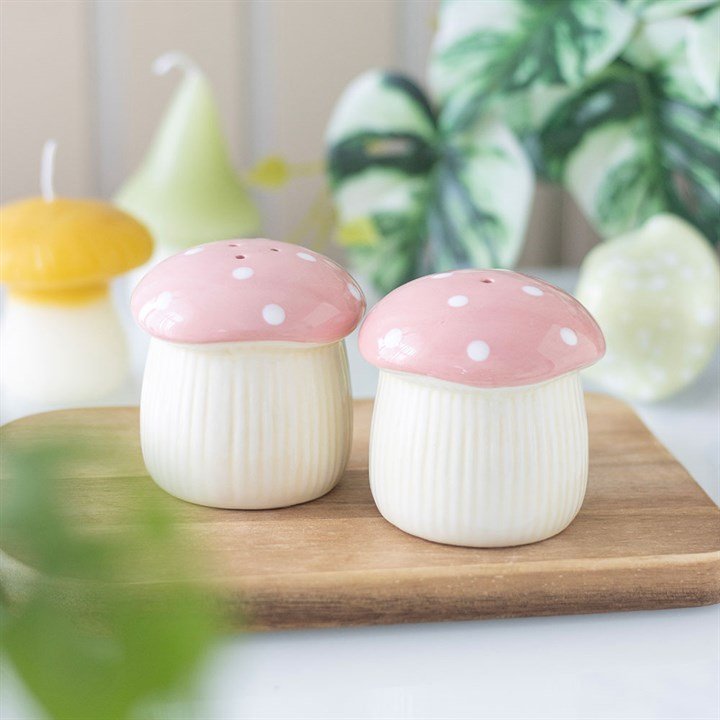 Pink Mushroom Salt and Pepper Shakers | Inspired Creative Gifts | UK Supplier