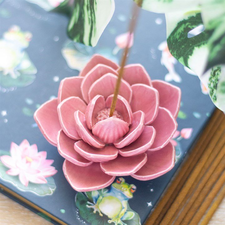 Pink Water Lily Incense Stick Holder | Inspired Creative Gifts | UK Supplier
