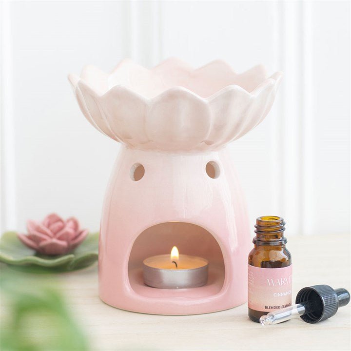 Pink Water Lily Oil Burner and Wax Warmer | Inspired Creative Gifts | UK Supplier