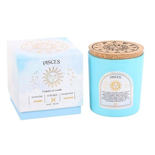 Pisces Gardenia Gemstone Zodiac Candle | Inspired Creative Gifts | UK Supplier