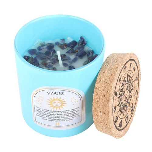 Pisces Gardenia Gemstone Zodiac Candle | Inspired Creative Gifts | UK Supplier