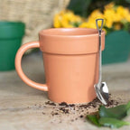 Plain Plant Pot Ceramic Mug and Shovel Spoon | Inspired Creative Gifts | UK Supplier