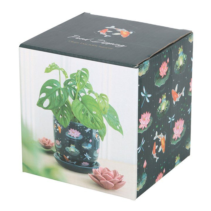 Pond Print Plant Pot with Saucer | Inspired Creative Gifts | UK Supplier