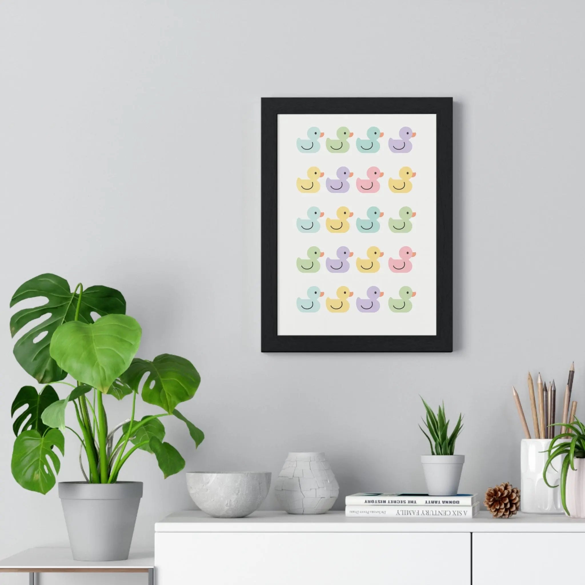 Pastel Rubber Duck Poster | Cute Bathroom Print