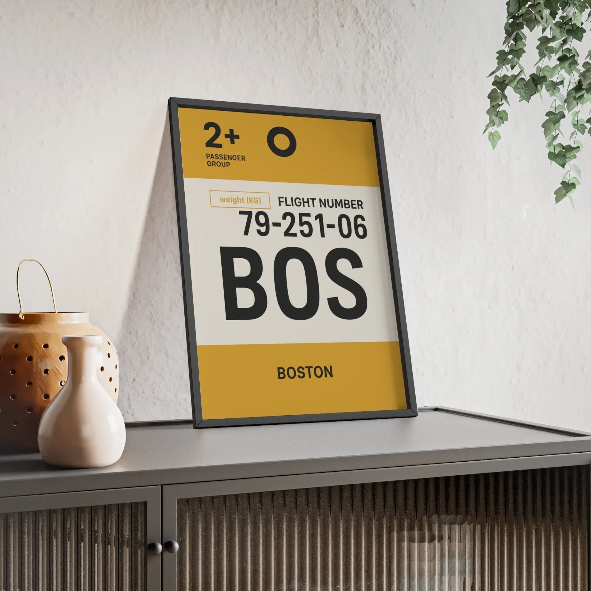 Boston Boarding Pass Poster – Minimalist Travel Print