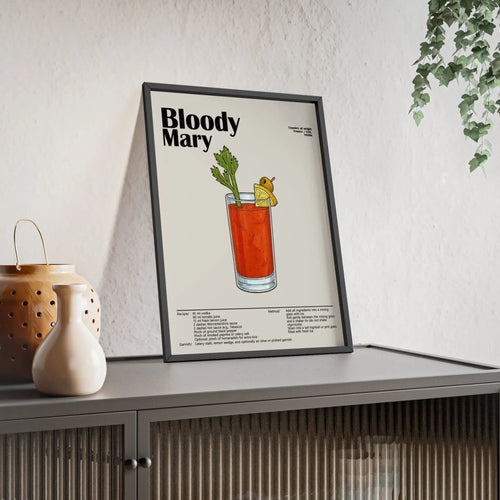 Bloody Mary Cocktail Poster – Classic Brunch Drink Wall Art – Framed or Unframed