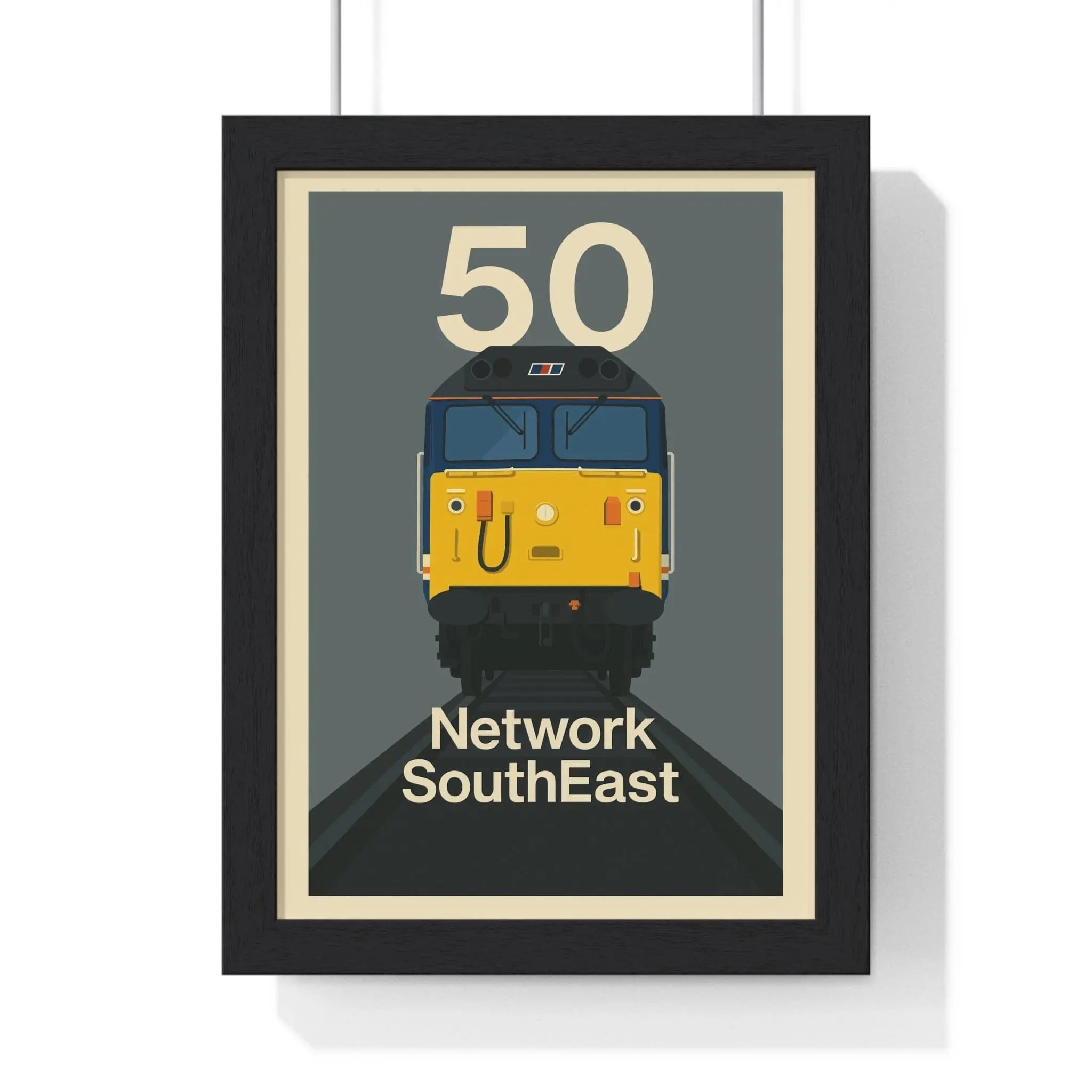 Class 50 Network Southeast Train Poster – Retro Railway Wall Art Print