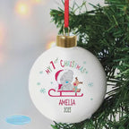 Personalised Tiny Tatty Teddy My First Christmas Sleigh Bauble