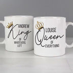 Personalised King & Queen of Everything Mr and Mrs Mug Set