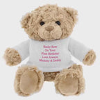Personalized Pink Teddy Bear, Custom Message Plush Toy, Baby Shower Birthday Gift