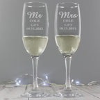 Personalised Mr & Mrs Pair Flutes
