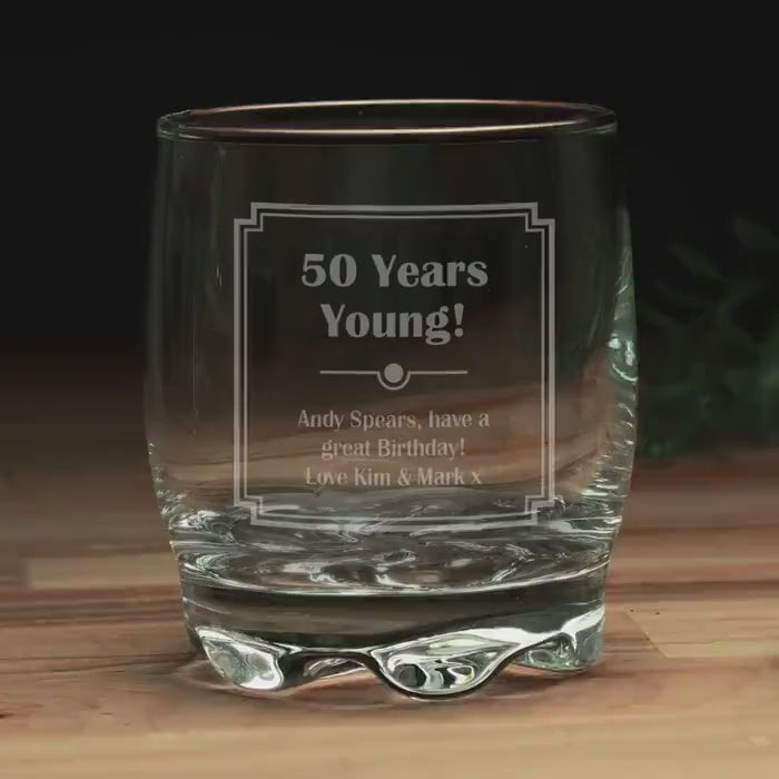 Personalised Art Deco Tumbler | Custom Whisky Glass with Name or Role, Engraved Gift