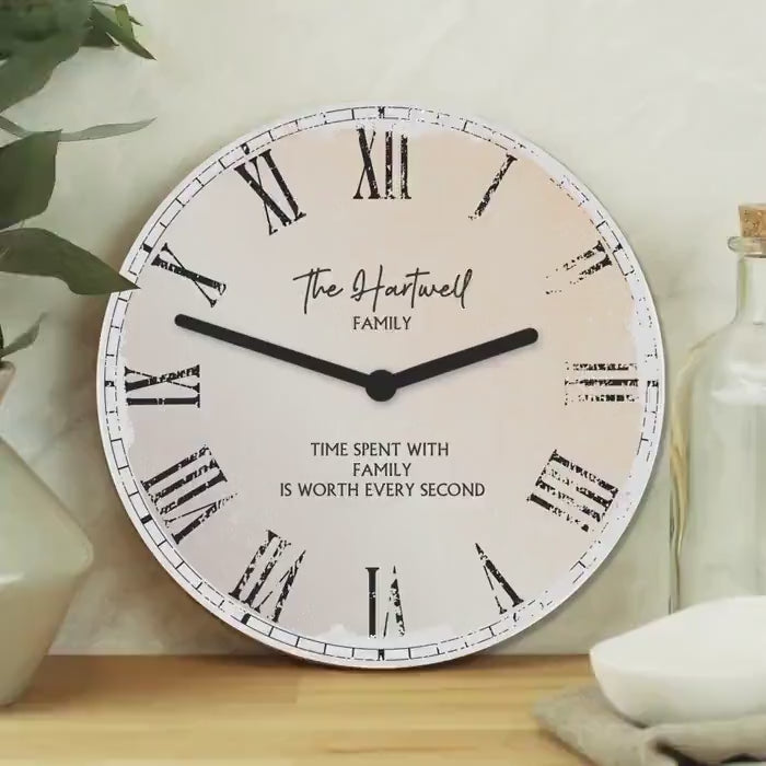 Personalised Rustic Large Wooden Clock