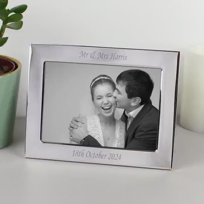 Personalised Silver Plated 6x4 Engraved Photo Frame
