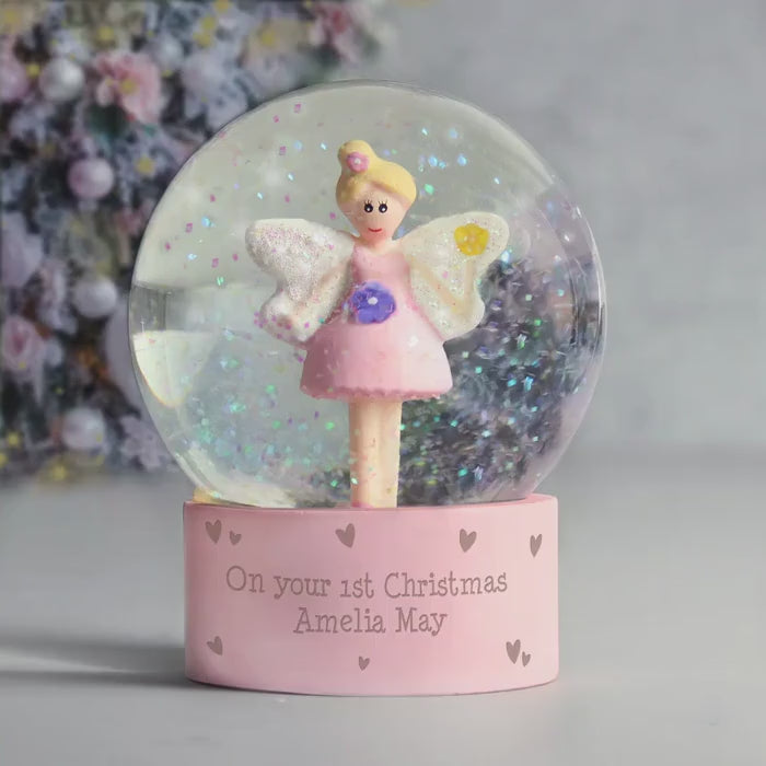 Personalised Fairy Glitter Glass Snow Globe | Custom Christmas Decoration