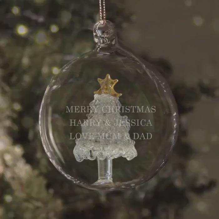 Personalised Glass Christmas Bauble - Tree Ornament