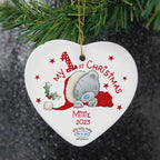 Personalised Me to You 1st Christmas Ceramic Heart Decoration