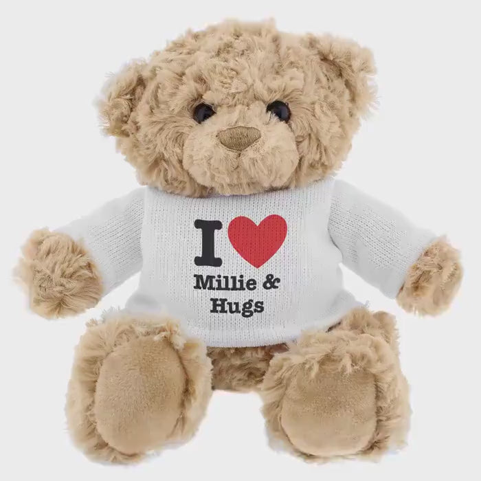 Personalised I Love... Custom Plush Teddy Bear
