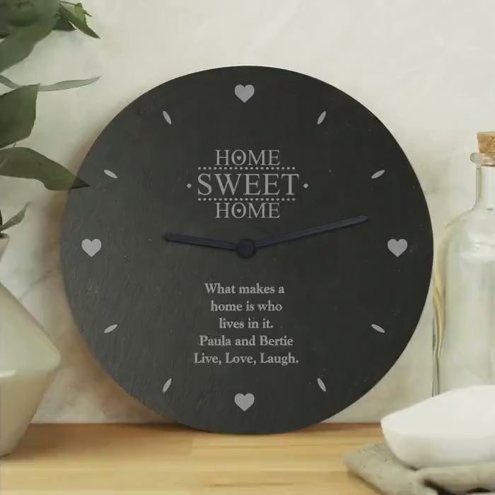 Personalised New Home Slate Clock